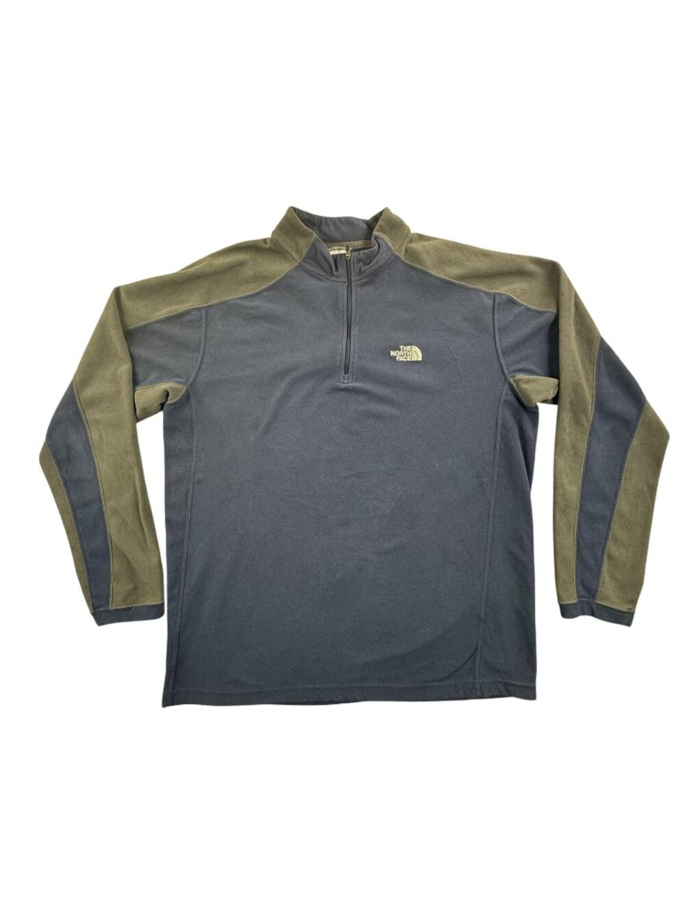 The North Face Pullover Mens Large Blue Gray TKA 100 Fleece 1/4 Zip Hiking Light